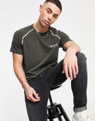 BOSS Orange BOSS Trend logo t-shirt in khaki-Green