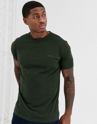 BOSS - Trust - T-shirt met logo in dezelfde tint in groen