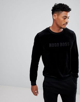boss bodywear black velour sweatshirt