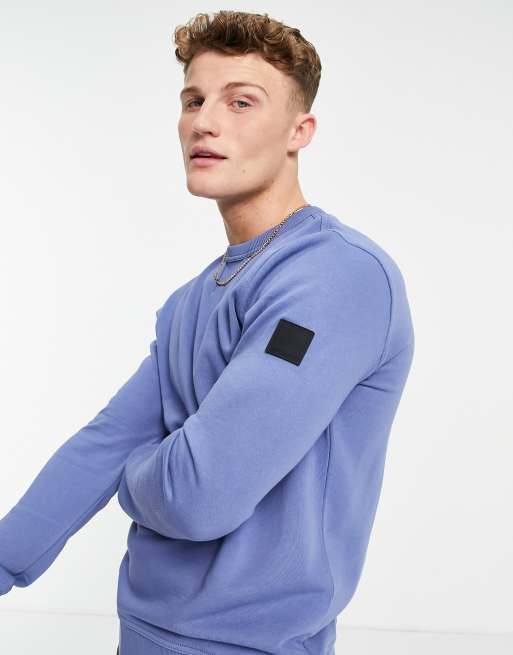 BOSS Walkup 1 round neck sweatshirt in blue