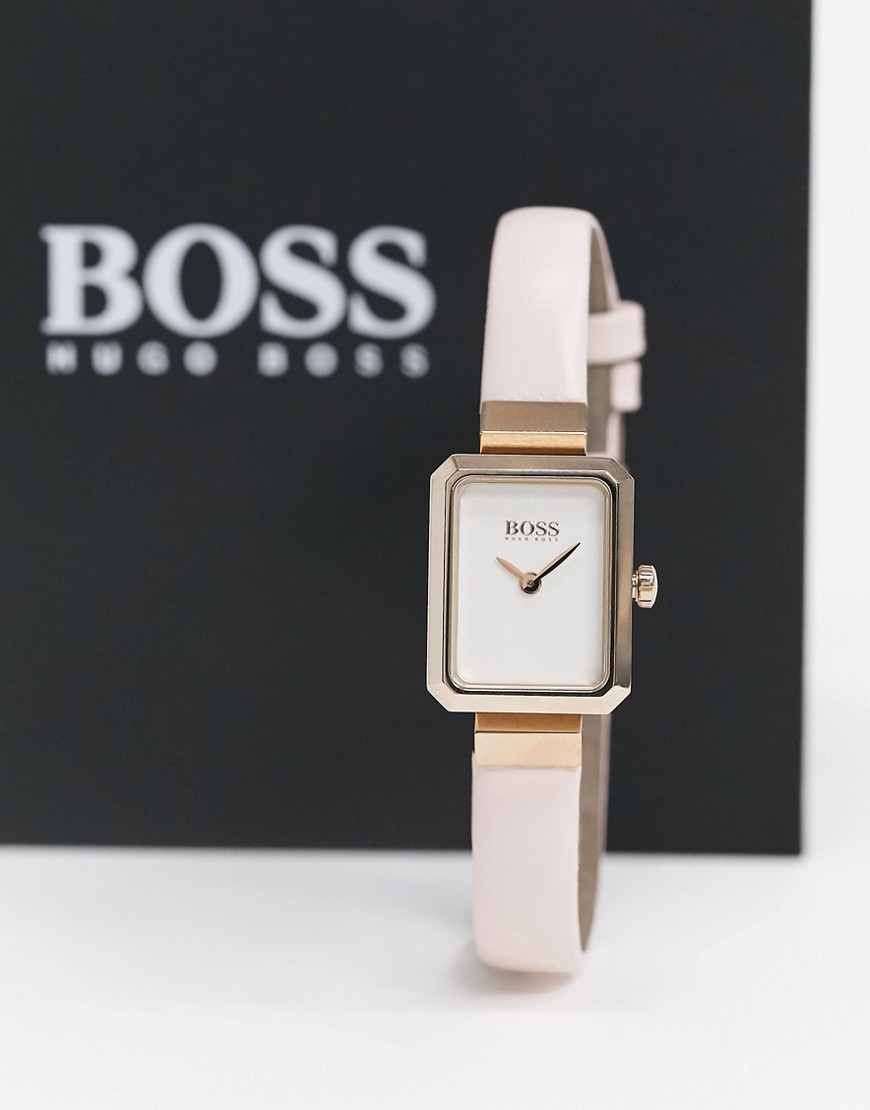 Boss - Whisper - Pink ur med firkantet urskive-Lyserød