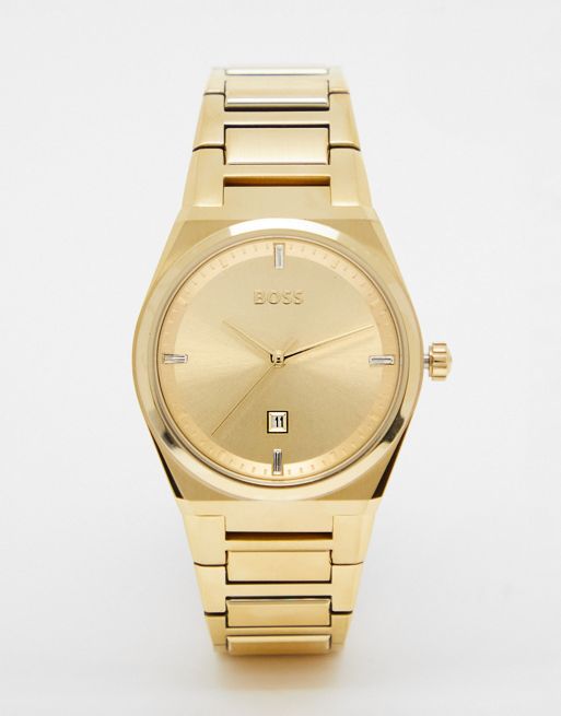 Boss womens bracelet watch with gold dial in gold 1502672