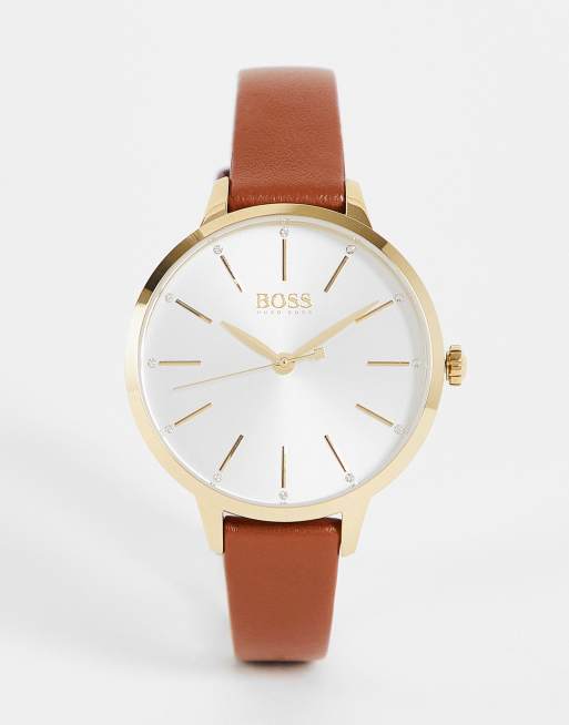 Hugo boss ladies discount watch leather strap