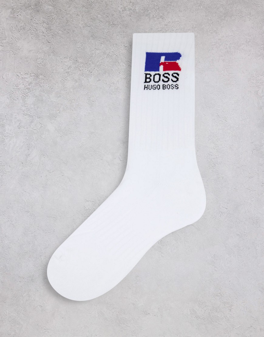 Boss Bodywear - Boss x russell athletic - sportsokken met logo in wit