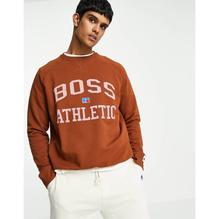 Hugo Boss Boss X Russell Athletic - Cotton Crew-neck T-shirt In Blue