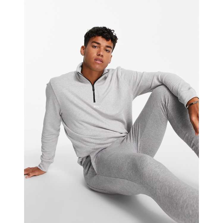 BOSS Zapper half zip sweat in grey ASOS
