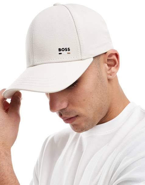 BOSS Zed – Beżowa bejsbolowa czapka z daszkiem z logo w paski - view 1