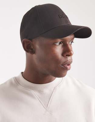 Hugo Red Boss Zed tonal logo baseball cap in dark brown