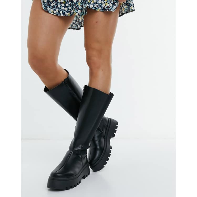 Botas altas negras suela gruesa Cora de ASOS DESIGN | ASOS