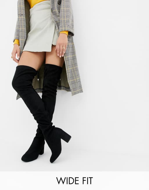 Botas altas por el muslo Birdie de ASOS DESIGN Wide Fit