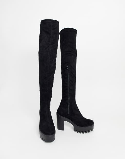 Botas altas y gruesas en negro Kingdom de ASOS DESIGN ASOS