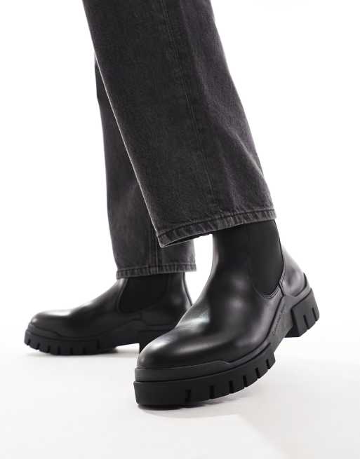 Botas bajas negras de cuero Commuter de Calvin Klein Jeans