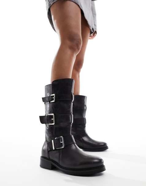 Botas moteras negras discount mujer