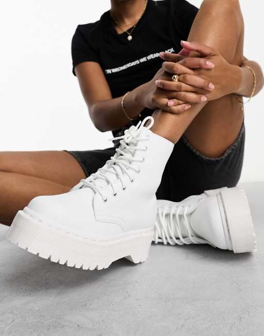 Botas estilo dr martens blancas hotsell