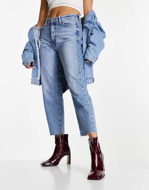 Botas burdeos con tacón alto y puntera cuadrada de cuero Embrace de ASOS DESIGN Wide Fit, 4 de 4