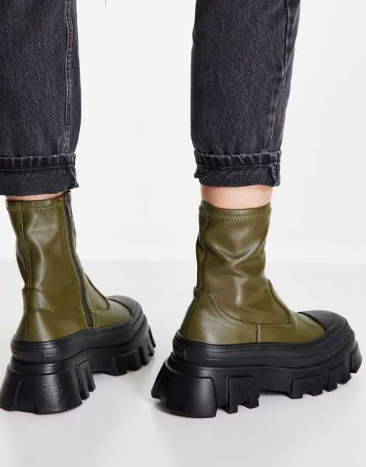 Botas caquis con puntera reforzada y suela gruesa Anarchy de ASOS DESIGN, 3 de 4
