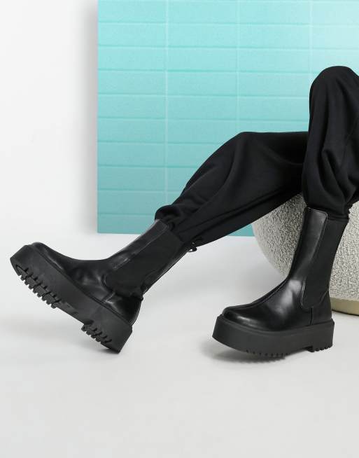 Botas chelsea de suela gruesa en negro de ASOS DESIGN, 4 de 4