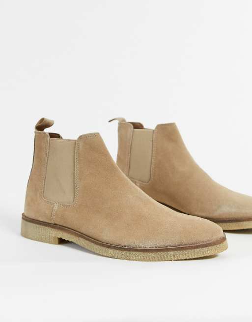 Botas Chelsea en ante color piedra Horchurch de Walk London