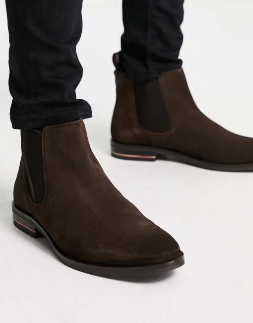 Botas Chelsea marrones de ante de Tommy Hilfiger ASOS