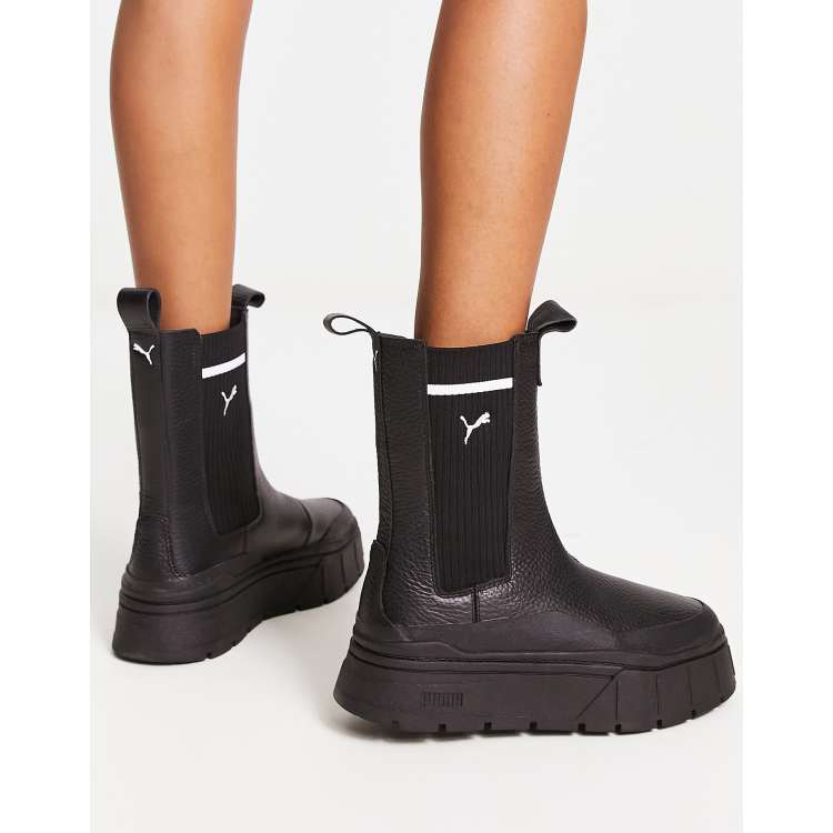 Botas Chelsea negras con plataforma Mayze Stack de PUMA el producto Puma Wired Ps EU 31 Puma White High Risk Red ClassicfuncenterShops