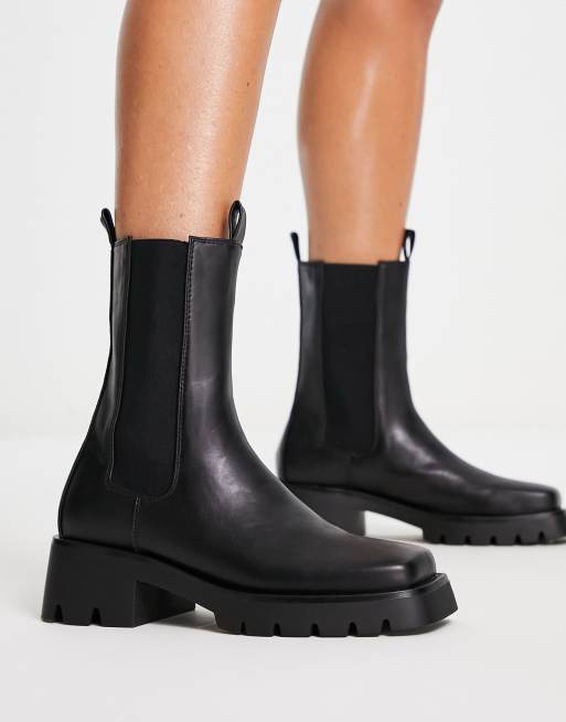 Botas Chelsea negras con puntera cuadrada de London Rebel , 4 de 4