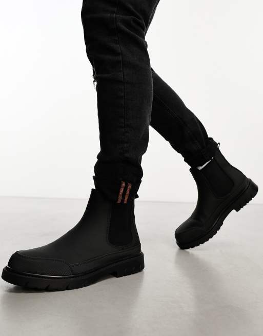 Botas Chelsea negras con suela gruesa Banks de Schuh ASOS