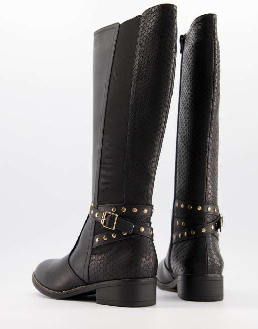 Botas altas negras discount xti