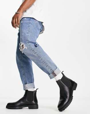 Botas Chelsea negras de cuero con suela gruesa sean de WALK LONDON - view 1
