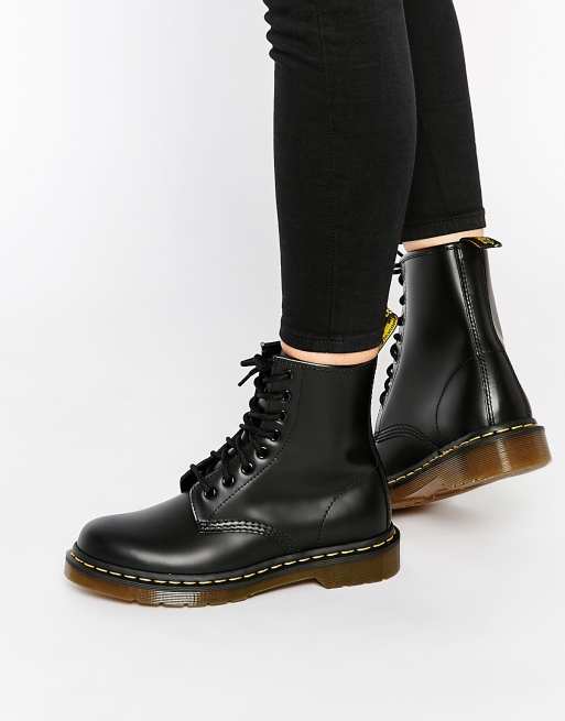 Dr. Dr. Martens 1460 Original- Botas de cuero con 8 ojales, para hombre y  mujer, blanco