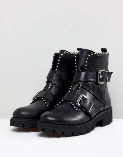 esposas autobús Químico Botas con hebilla y detalle de tachuelas Hoofy de Steve Madden | ASOS