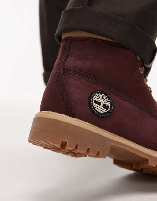 Botas de 6" burdeos con detalles de pana de nobuk premium de Timberland, 3 de 4