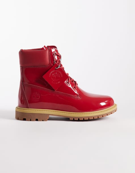 Botas de 6" rojo medio con cordones de charol impermeable de Timberland - view 1