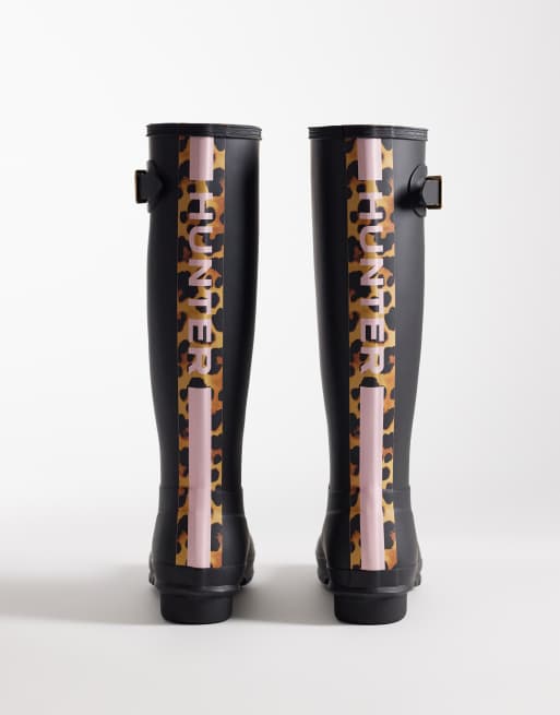 Botas de agua altas con estampado de leopardo en la parte posterior Original de Hunter, 5 de 7