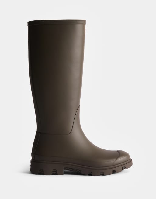 Botas de agua altas marrón chocolate unisex Downpour de Hunter, 2 de 4