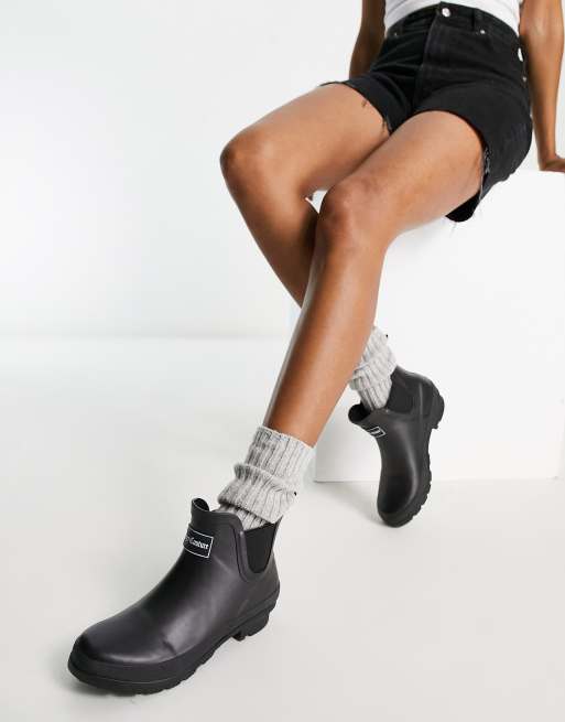 Botas de agua bajas negras con parche del logo de goma de Juicy Couture, 4 de 4