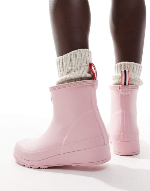 Botas de agua bajas rosas Playboot de Hunter ASOS