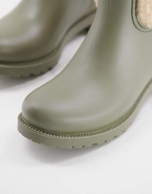 Botas de agua Chelsea caqui con forro de borreguito Gold Coast de ASOS DESIGN, 2 de 4