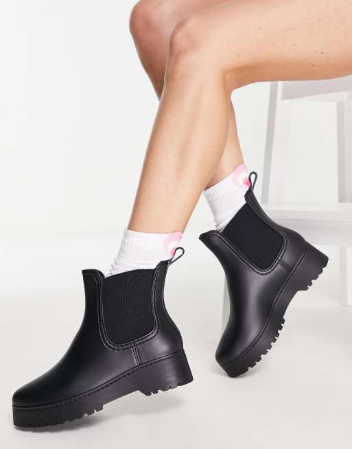 Botas de agua Chelsea negro mate con suela de London | ASOS