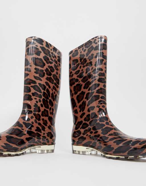 Botas de agua con dise o de leopardo Gifted de ASOS DESIGN ASOS