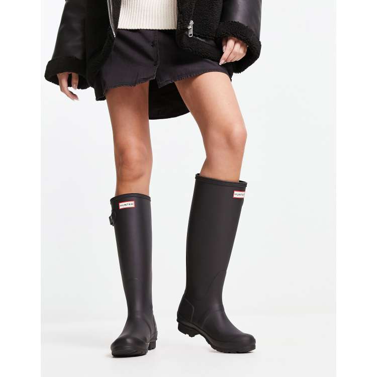 Botas agua de caña alta en negro de Hunter | ASOS