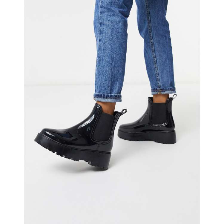 Botas de agua chelsea gruesas en negro Gadget ASOS DESIGN | ASOS