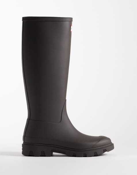 Botas de agua marrón chocolate de caña alta Downpour de Hunter - view 1