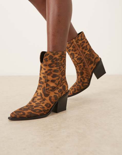 Botas de estilo western con tacón y estampado de leopardo Remone de ASOS DESIGN - view 1