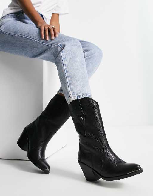 Botas media caña negras estilo cowboy Isa de Scalpers | ASOS