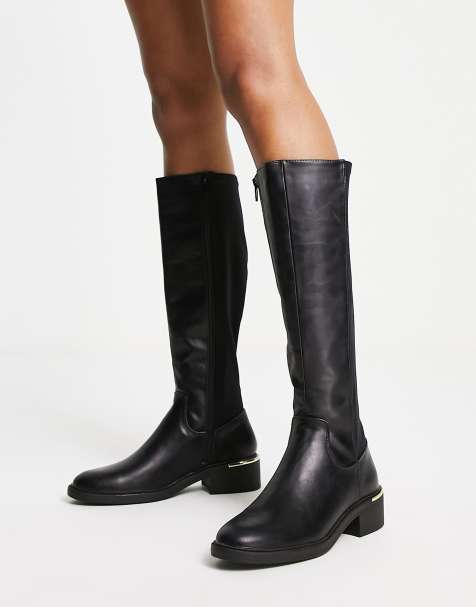 Botas de montar negras planas de New Look - view 1