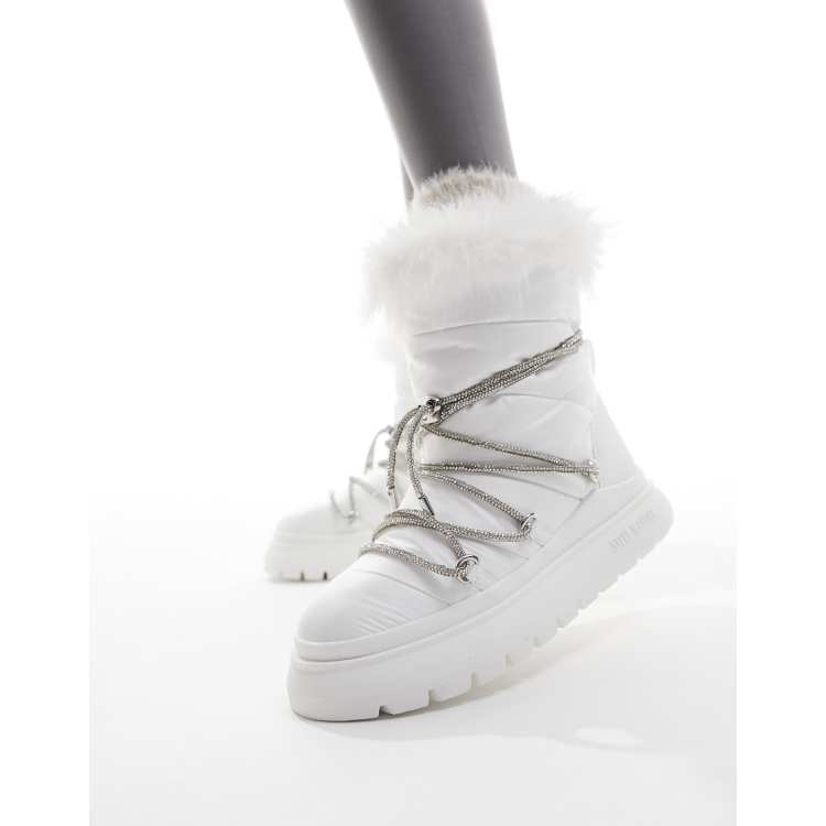 Botas de nieve blanco hueso acolchadas Alaska de ASOS DESIGN