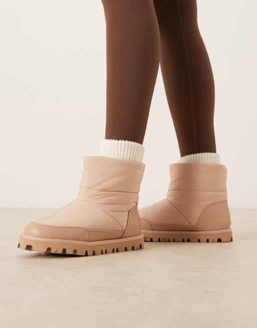 Botas de nieve color rubor de nailon Audrey de ASOS DESIGN