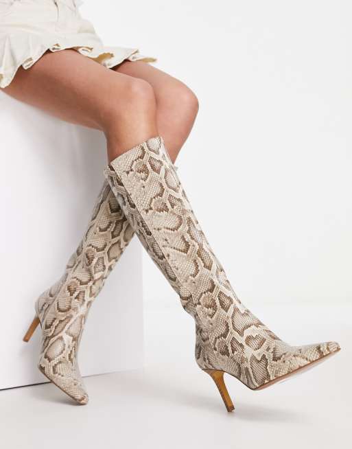 Botas tacón de aguja con estampado serpiente de ASOS DESIGN | ASOS