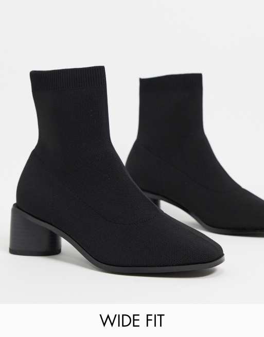 Botas de tacón de corte ancho y estilo calcetín en punto negro Radley de ASOS DESIGN