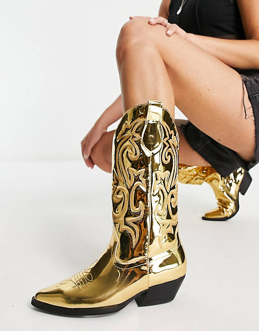 Botas doradas de estilo western Andi de ASOS DESIGN | ASOS